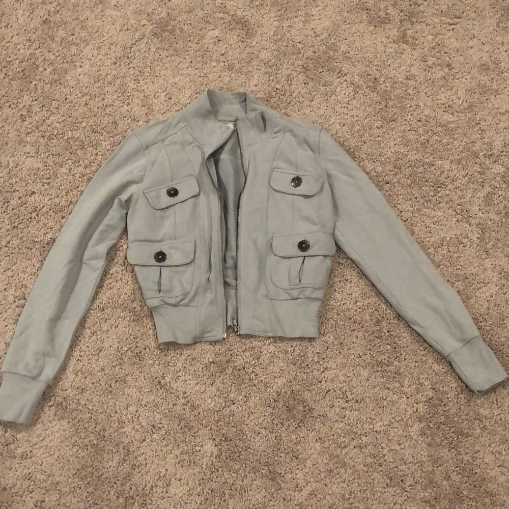 Guess cropped gray jacket- small